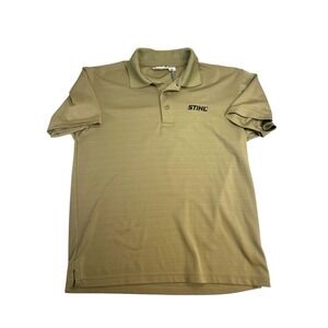 STIHL Polo Shirt Golf Shirt  Work Men's Beige Short Sleeve Size‎ Small